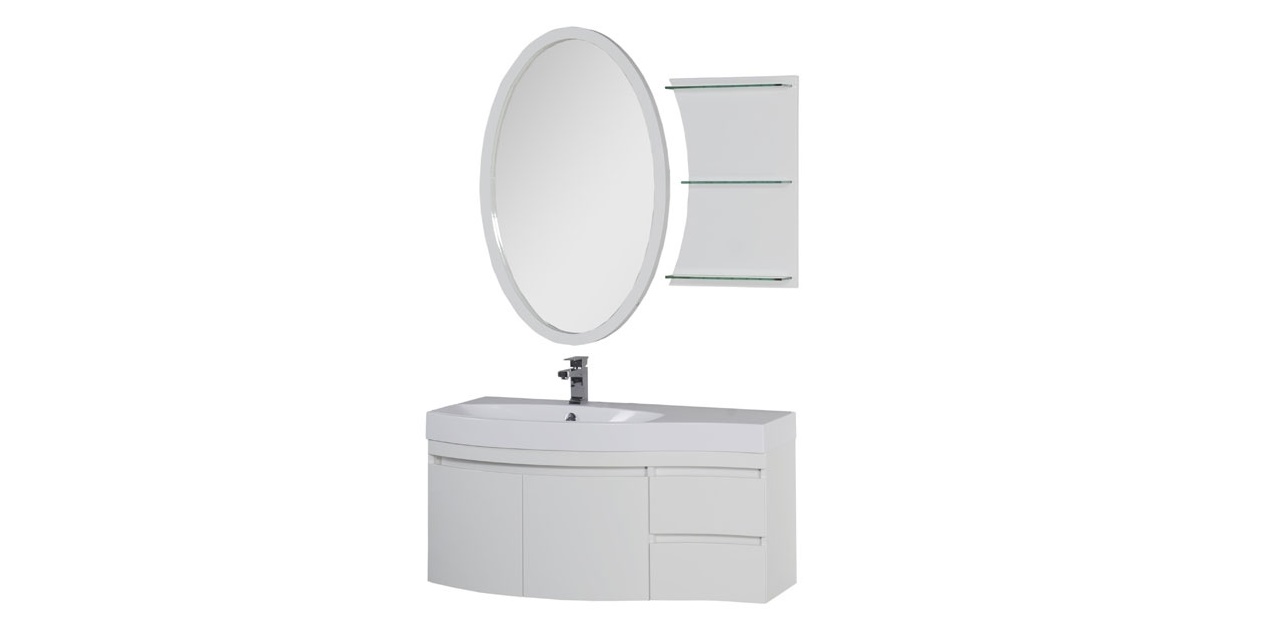 Комплект мебели Aquanet Опера 115 L белый (2 дверцы 2 ящика) 00169414 - Вид №1