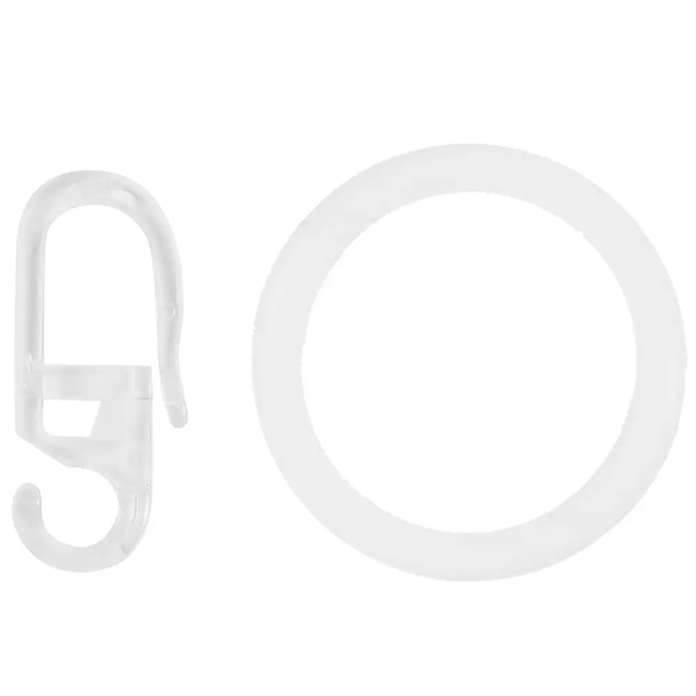 Кольцо с крючком пластик D25 мм цвет белый 10 шт Santreyd Кольцо с крючком для  карниза STLM-2196482