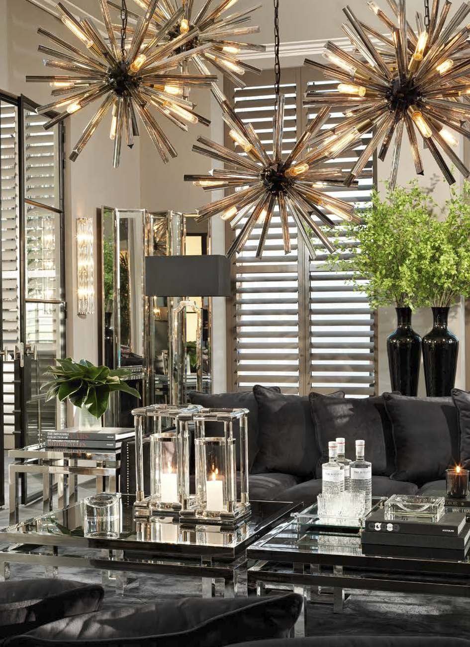 Журнальный столик квадратный со стеклянным топом 65 см Palmer от Eichholtz EICHHOLTZ  242390 Прозрачный;хром  - Вид №3