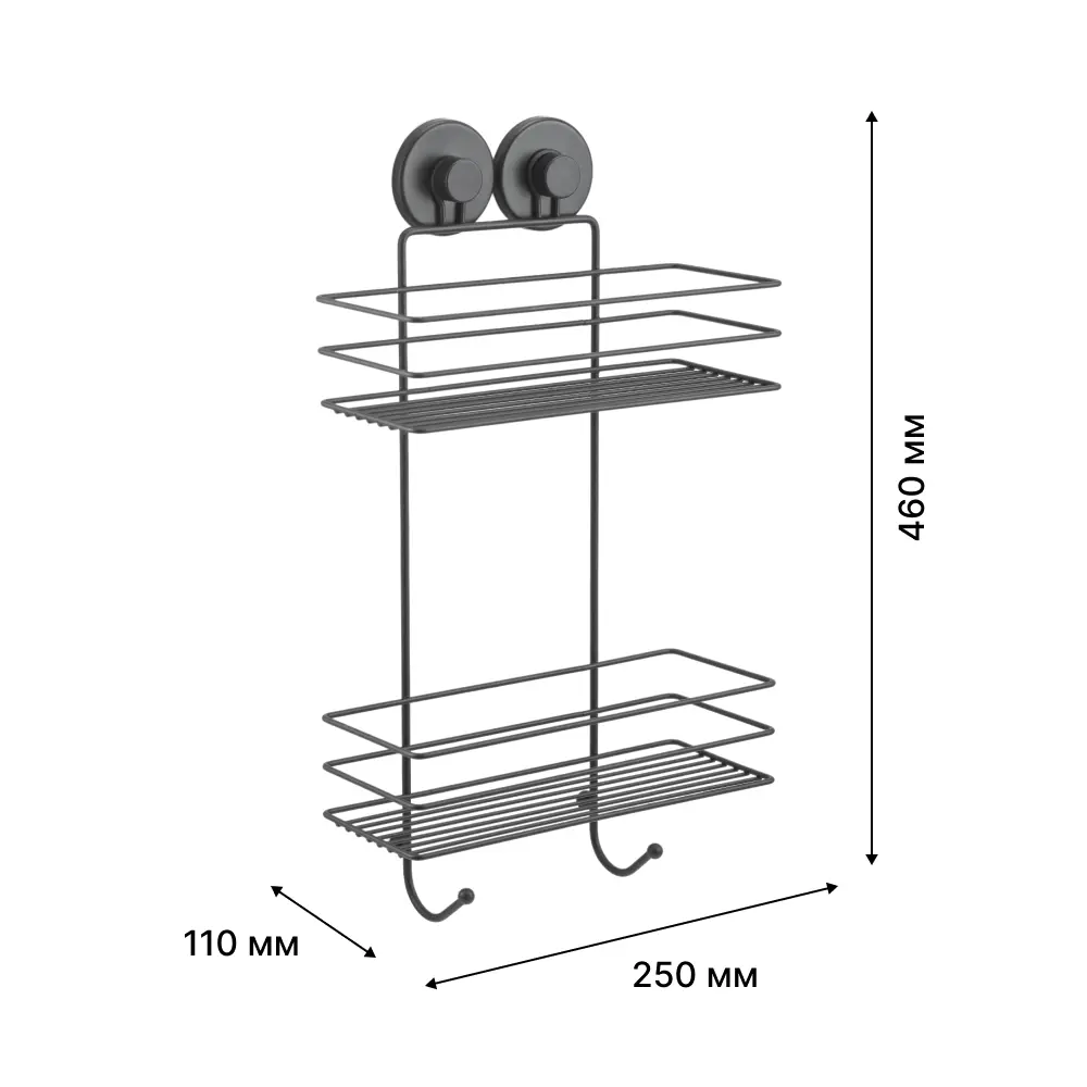 Полка для душа Lemer Mezen 2 яруса цвет прозрачный STLM-2190096 - Вид №1