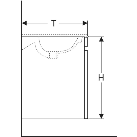 869562000 Шкафчик для встраиваемой раковины Geberit Renova Plan, с одним выдвижным и одним внутренним выдвижным ящиком Geberit  - Вид №4