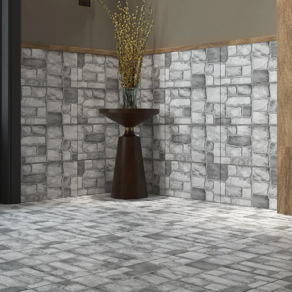 Глазурованный керамогранит Керамин Боярд 60x30 см 1.44 м² матовый цвет серый STLM-2155160