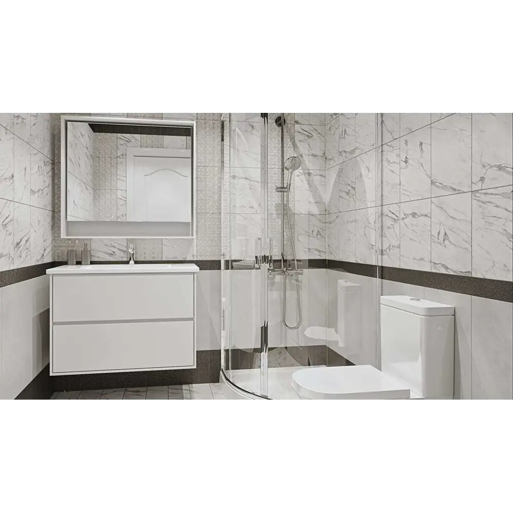 Плитка настенная Marble 25х35 см 1.4 м² цвет белый BELANI STLM-2047859 - Вид №6