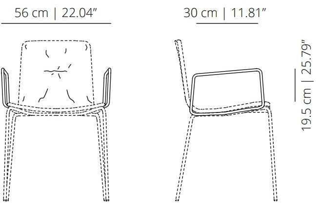 Viccarbe Стул на козелке из ткани с подлокотниками Klip sun-id-1451483 - Вид №4