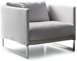 Saba Italia Кресло на санках из ткани с подлокотниками Livingston