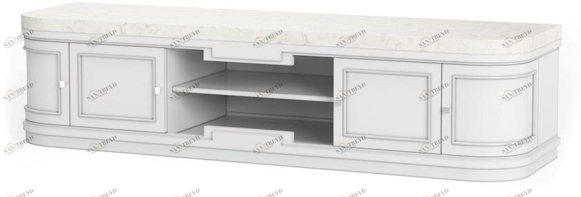 DWFI Лакированная тумба под телевизор с распашными дверцами  00002218 
