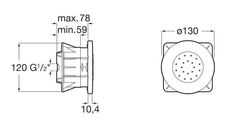 Встраиваемая регулируемая боковая насадка для душа Roca PUZZLE 5B3878C00 ARCH-00049518 - Вид №2