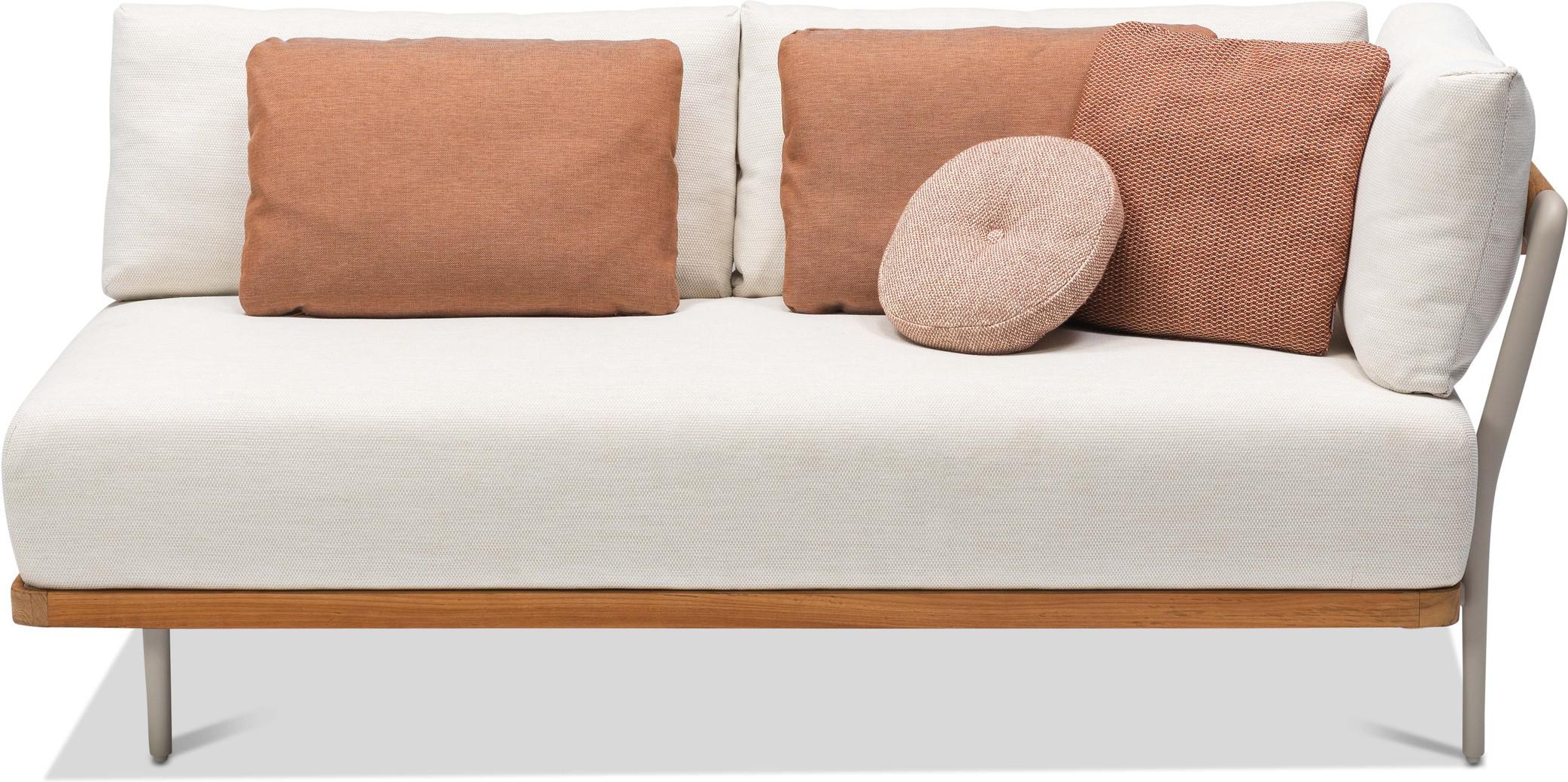 Левое угловое двойное сиденье кремень teak Manutti Flex MNST517 - Вид №1