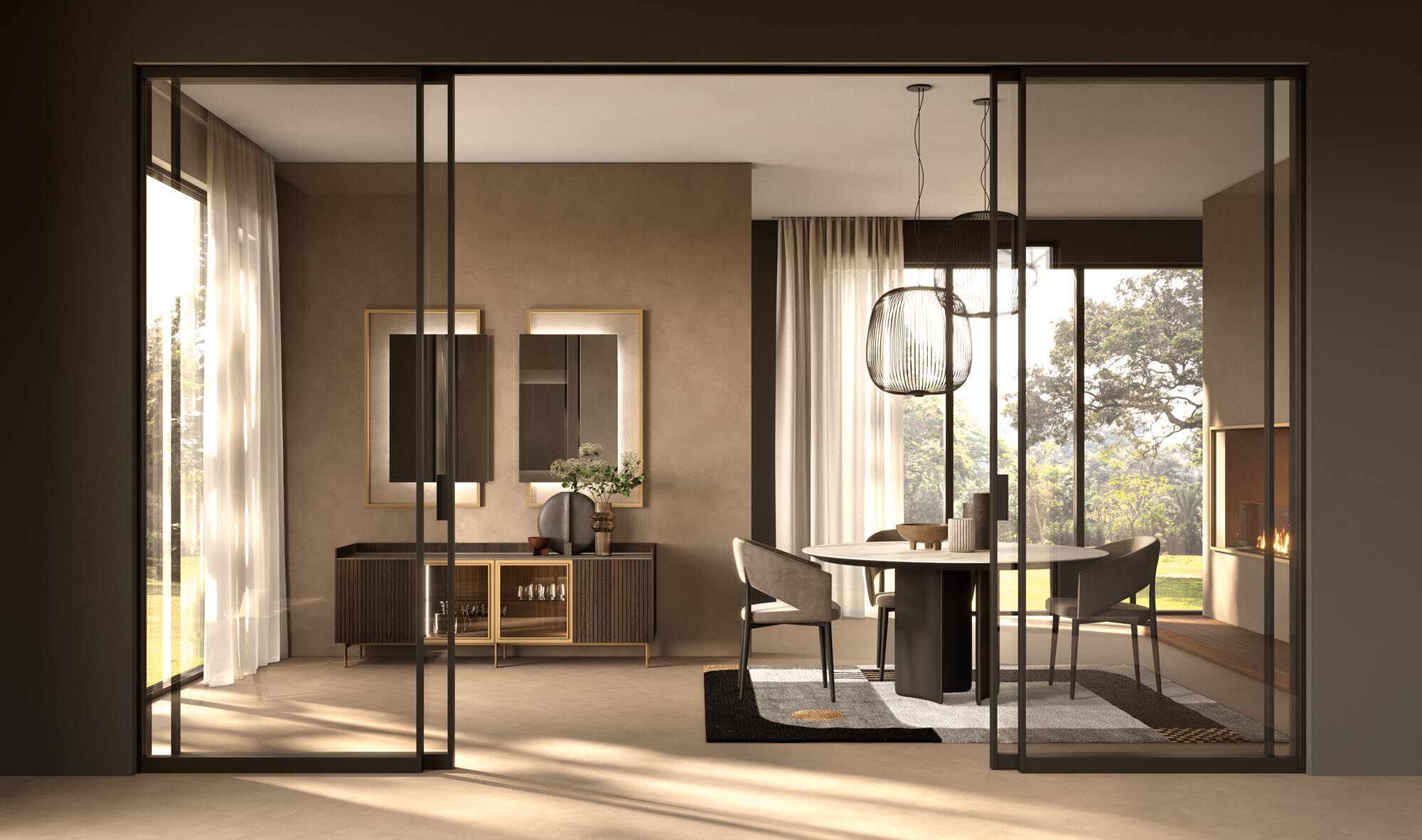 Шкаф из дерева и стекла с распашными дверями Guzzini & Fontana QUEEN ARCH-00098146 - Вид №2