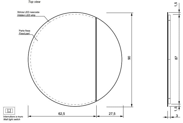 Круглое зеркало со встроенным освещением для ванной комнаты Nic Луна ARCH-00036437 - Вид №6
