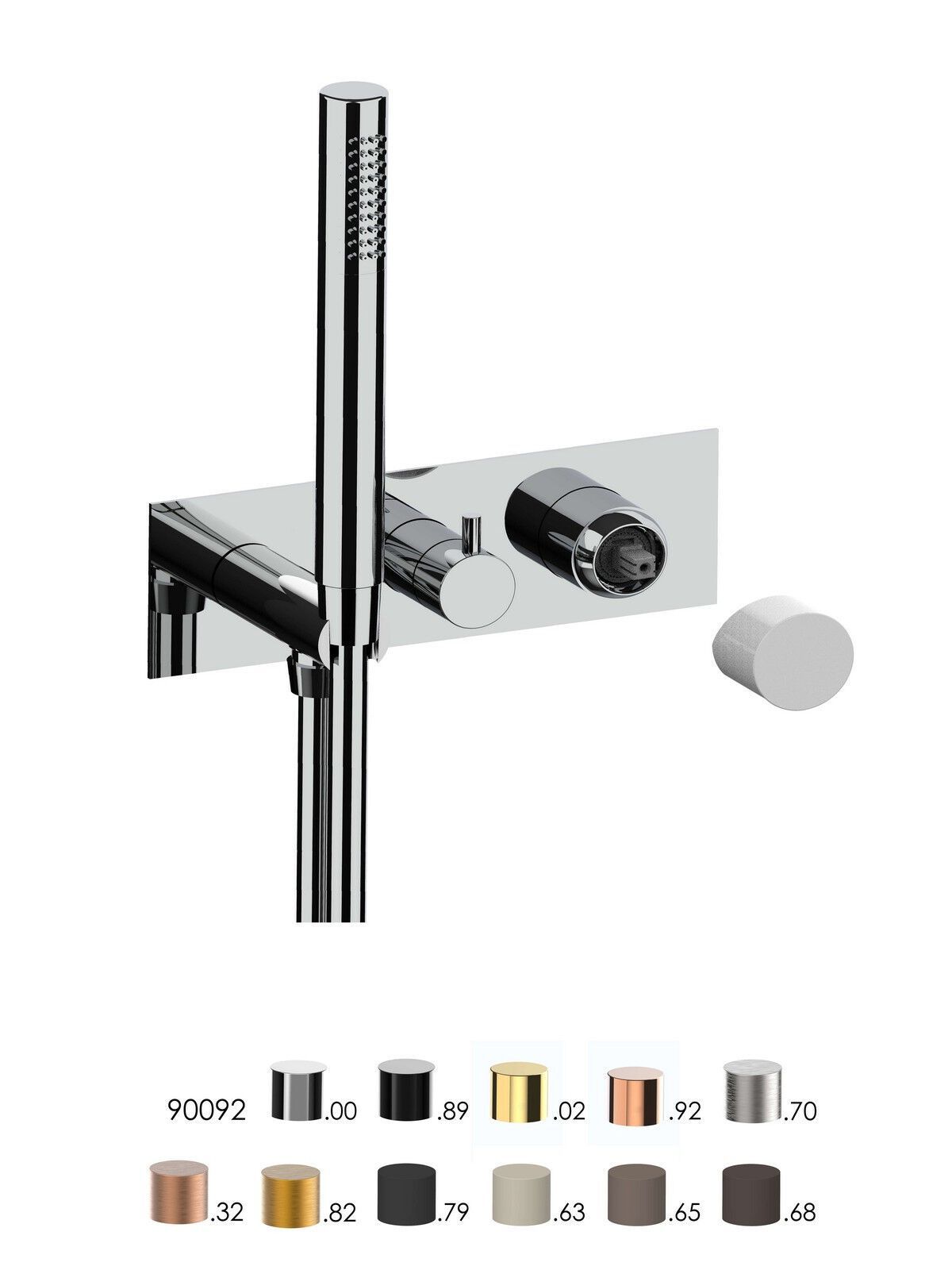 Однорычажный смеситель для ванны с 3 отверстиями и ручным душем Rubinetterie Frattini отдельная эстетика ARCH-00085349 - Вид №1