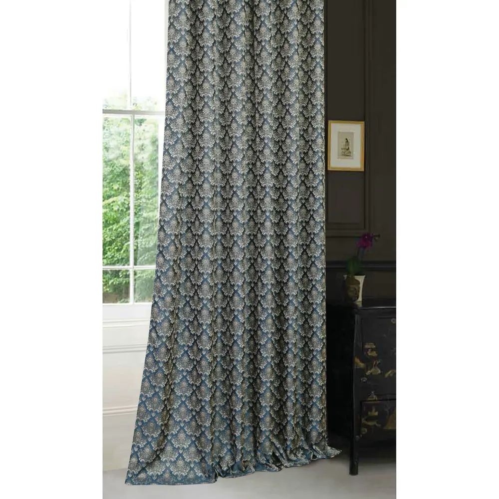Штора на ленте 160х260 см жаккард цвет синий GARDEN STLM-2112186 - Вид №2