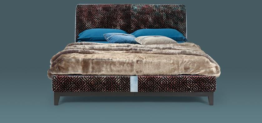 Borzalino Двуспальная кровать из ткани с мягким изголовьем Greg sun-id-1478480 - Вид №2