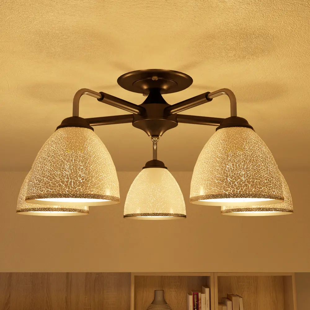 Люстра потолочная KREAFORTA Zeya 5 ламп цвет белый STLM-2194023 - Вид №1