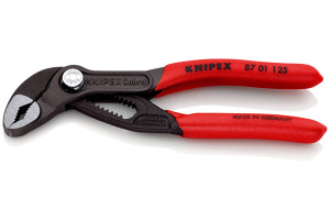 18658146 Переставные клещи Cobra, 27 мм (1"), 125 мм, серые, 1К ручки, KN-8701125SB Knipex