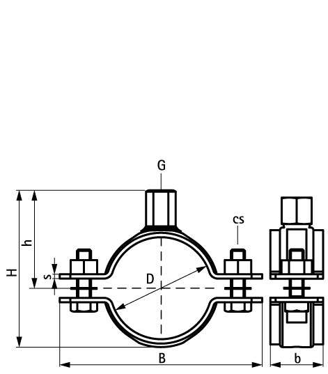 33077123 Stainless Steel Heavy Duty Clamp (M12, M16) walraven  - Вид №1
