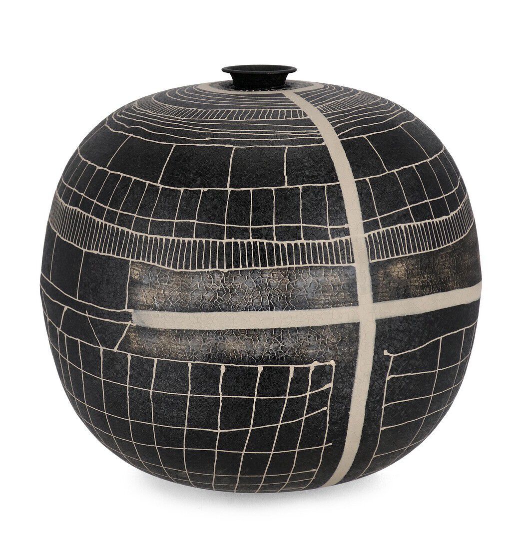 Круглая металлическая ваза ручной работы BIZZOTTO Siva ARCH-00085289 - Вид №1