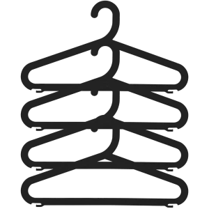 Набор вешалок 42x22.4x1.6 полипропилен 4 шт цвет чёрный