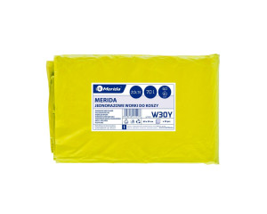 W30Y Одноразовые мешки для мусора, 60 x 90 см, вместимость 70 л, 50 шт. в упаковке, ЖЕЛТЫЕ, LDPE Merida