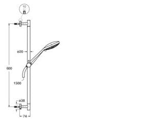 Подъемный стержень с ручным душем с гибким CRISTINA Rubinetterie дополнения для душа / ванны / умывальника-Shower &amp ARCH-00097534 - Вид №2