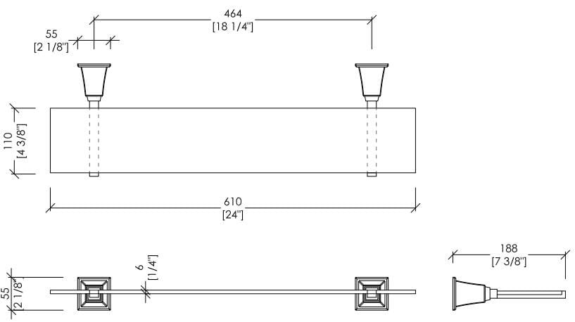 Полка для ванной комнаты из хрусталя и латуни Devon&Devon Time ARCH-00048658 - Вид №2