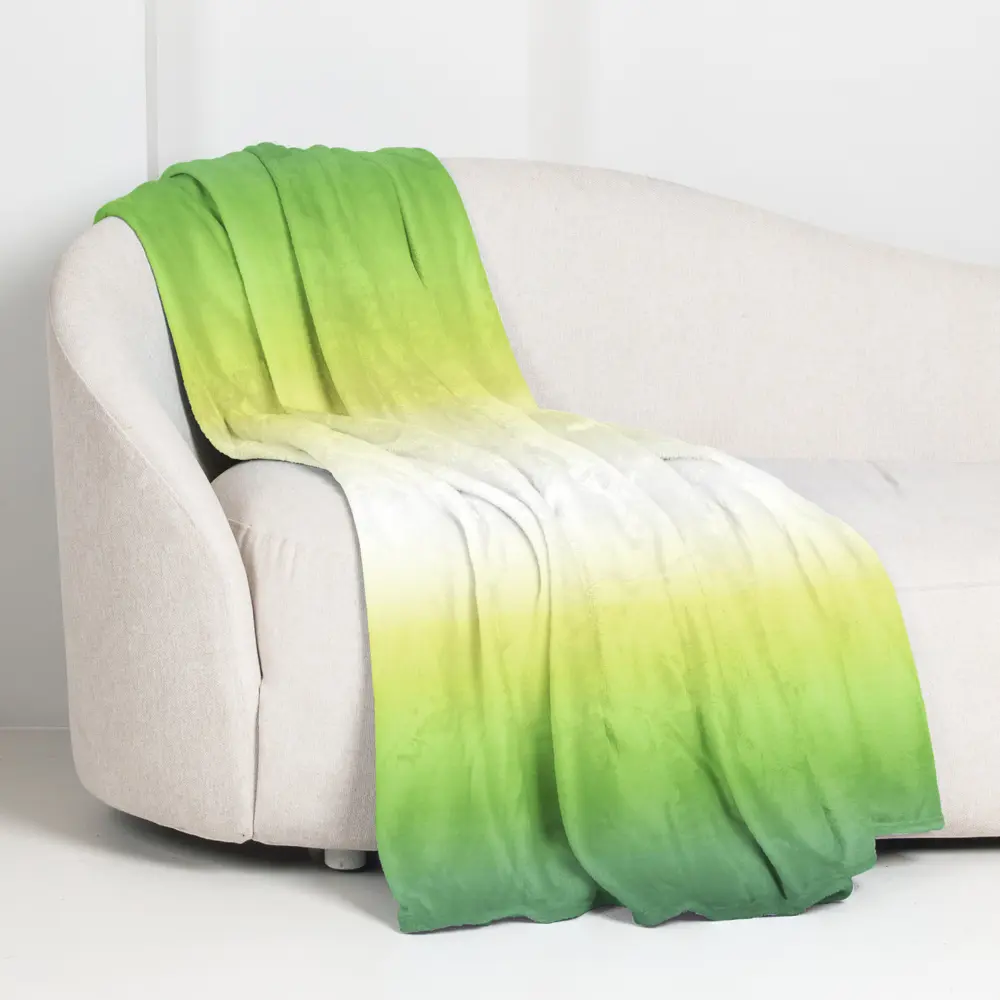 Плед Gradient Bali 180x200 см фланель цвет зеленый Ardenza STLM-2174440 - Вид №3