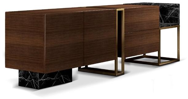 Porustudio Комод с ящиками из ореха и мрамора sun-id-1413863 - Вид №1