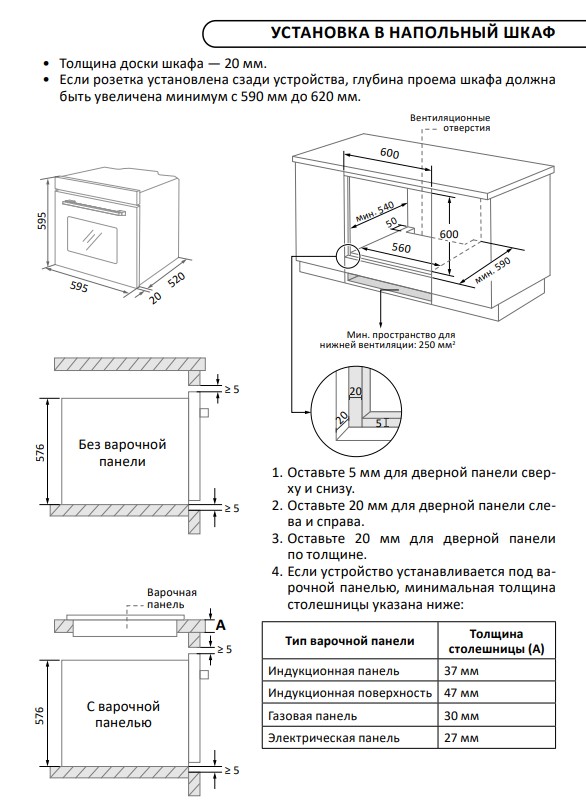9075593 Электрический духовой шкаф DEXP 1MMT-B черный STDN-0124103 - Вид №10