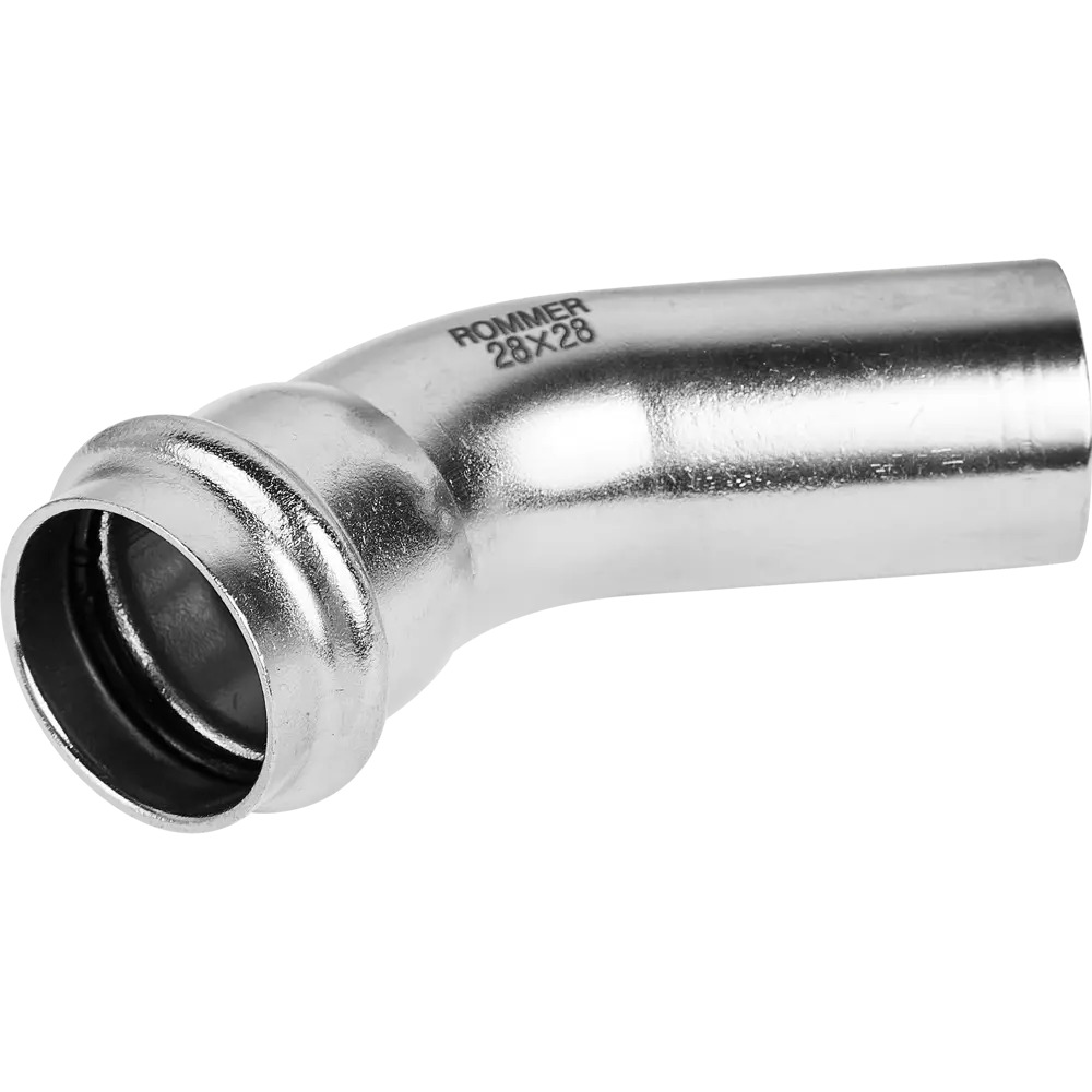 Угол однораструбный Rommer 28 мм 45 градусов ВПр-НПр нержавеющая сталь STLM-2166389