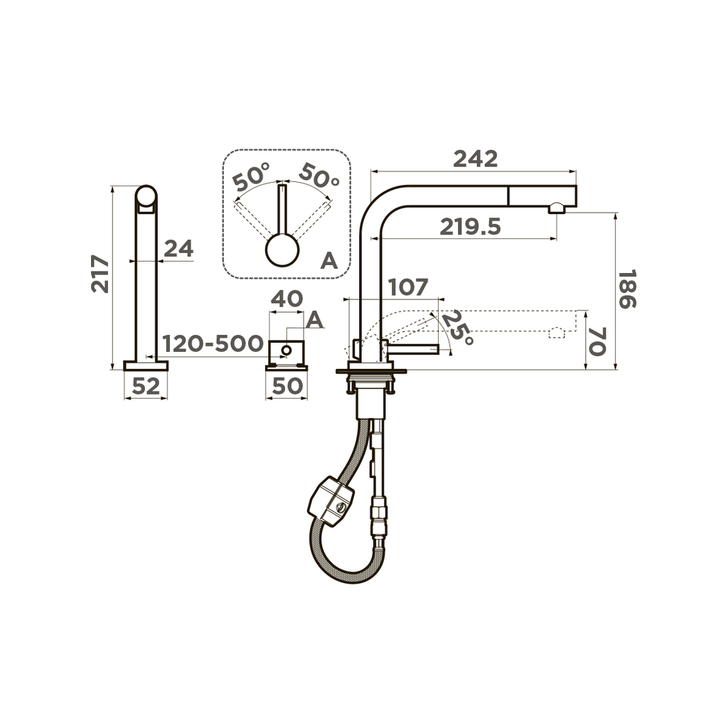 Смеситель для кухни Nara-S GB OMOIKIRI 4994371 - Вид №2