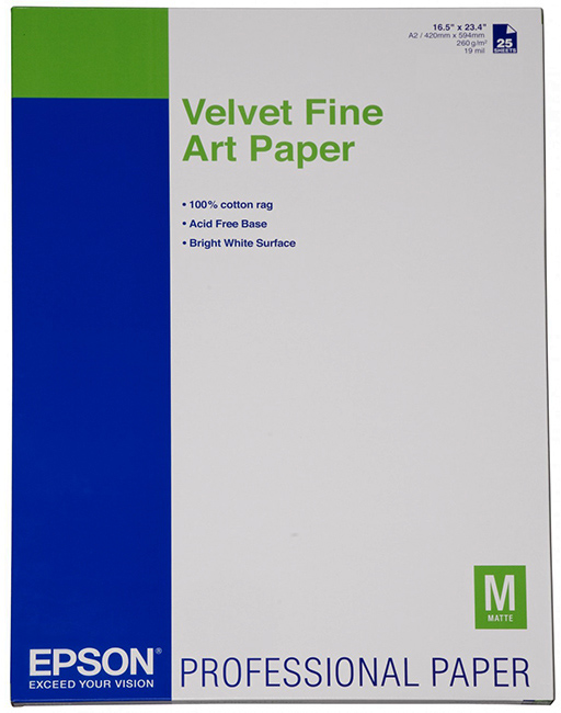 C13S041637 velvet fineart paper a3+ (20 she Epson Santreyd 