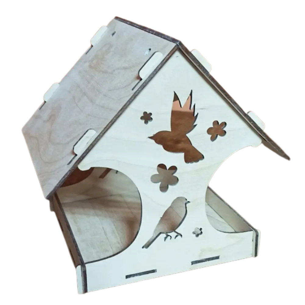 Кормушка для птиц Птица 145x180x145 мм дерево Santreyd STLM-2136457