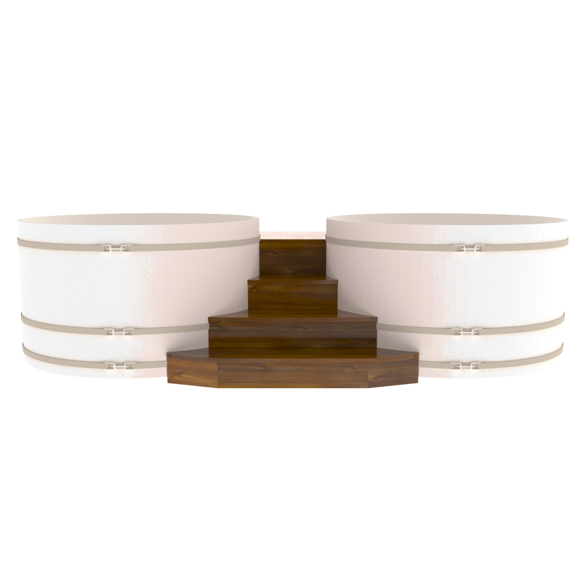 2339 Подиум на 2 купели D - 2.1 Рустик морёный Alyarus  - Вид №1