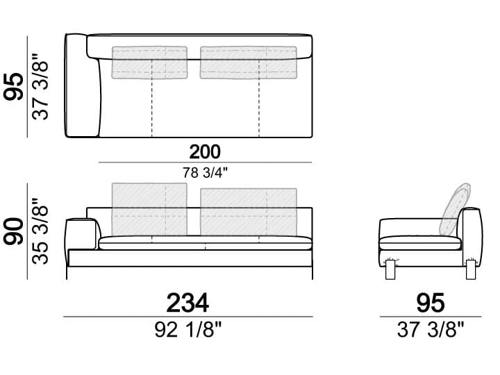 3-местный тканевый диван Arketipo BROWN SUGAR ARCH-00058205 - Вид №14