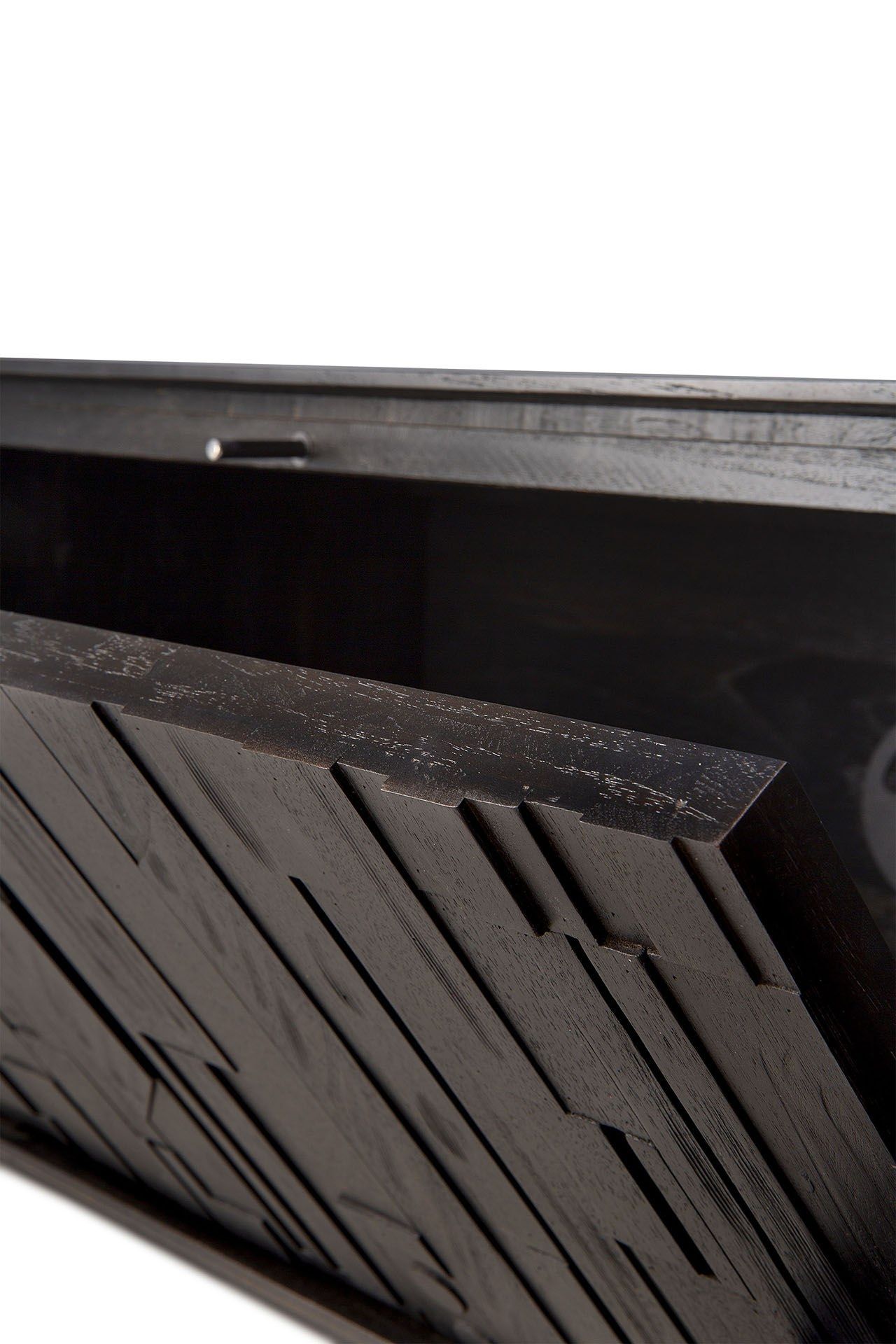 Низкий тиковый ТВ-шкаф с откидными дверцами и ящиками Ethnicraft Мозаика ARCH-00017748 - Вид №3