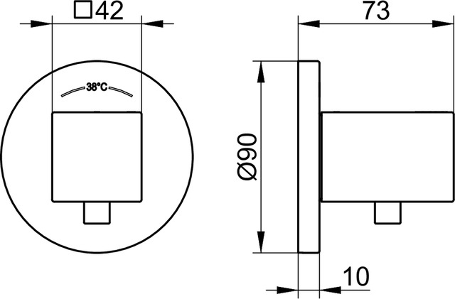 59053010001 Смеситель с термостатом для встройки DN 15 KEUCO Edition 90 - Вид №2