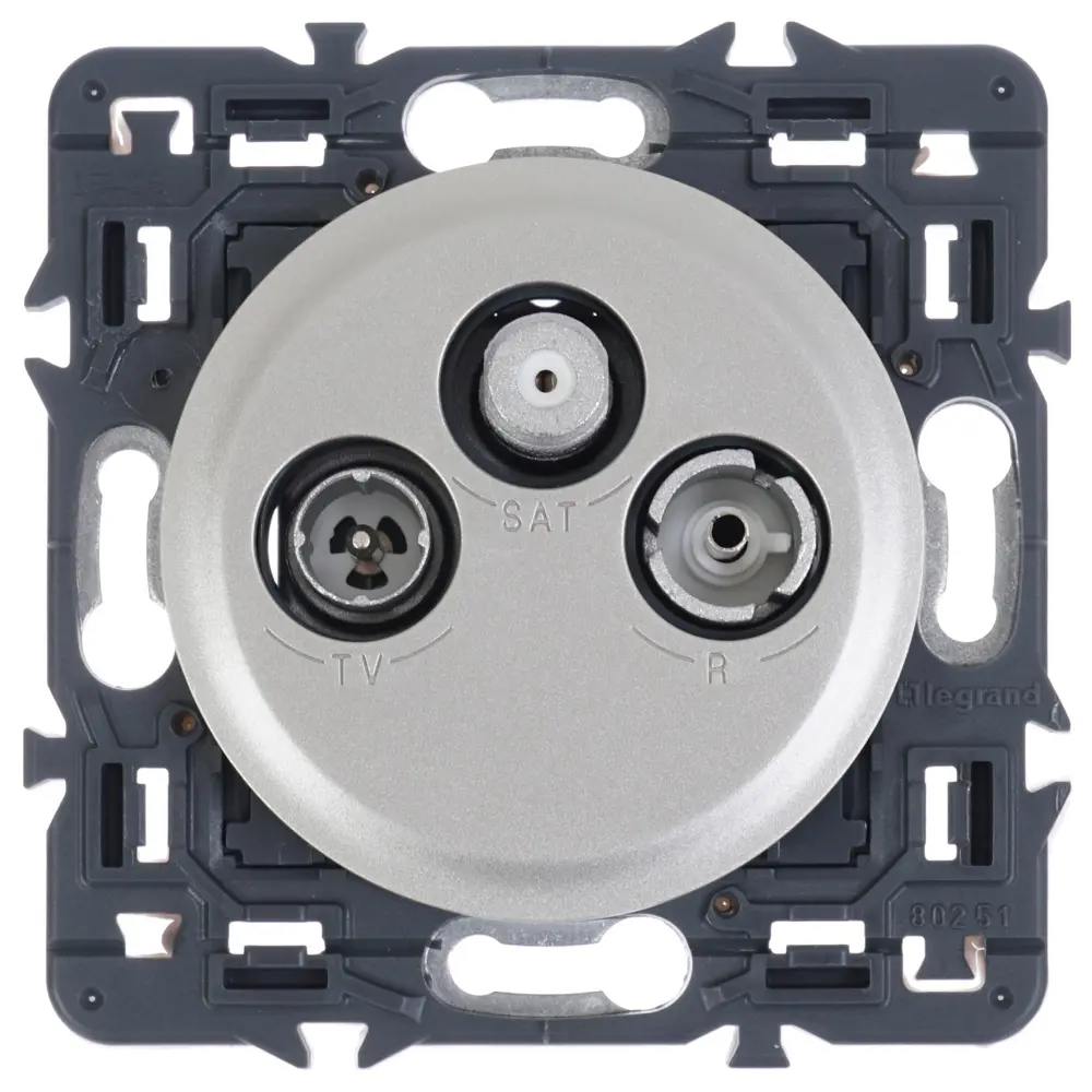 ТВ-Розетка Legrand Celiane, TV-FM-SAT, цвет титан STLM-2160986 - Вид №1
