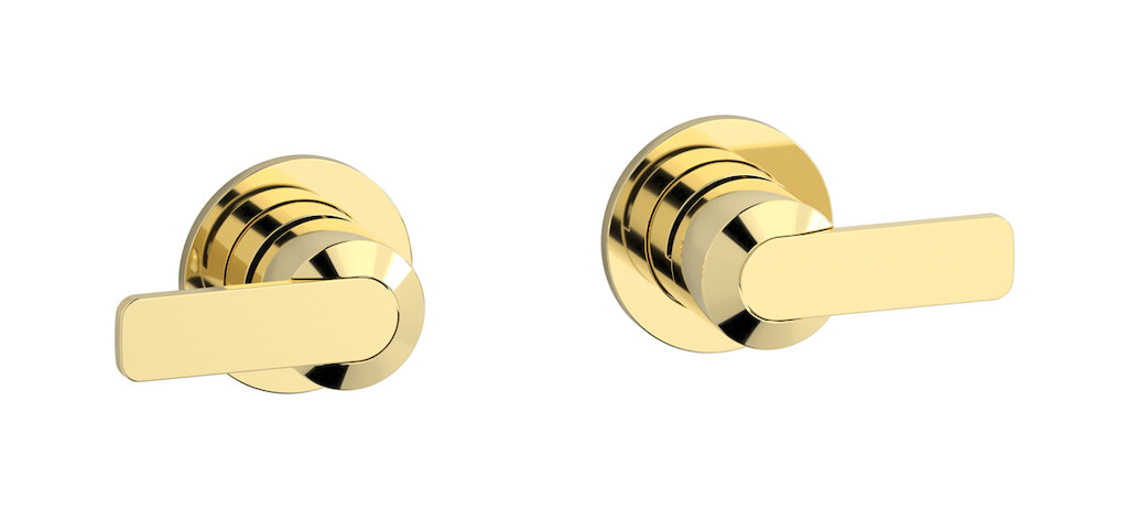 Встроенный смеситель для душа на 2 отверстия на 1 потребителя. WE ARE IB c6400ii Pale Gold C-67