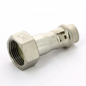 Муфта В-пресс IBP 15 x 3/4" с накидной гайкой и плоской прокладкой нерж.сталь