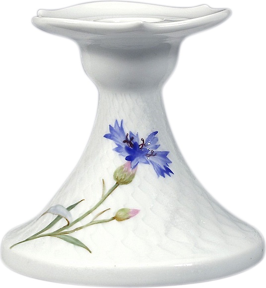 83616 Meissen Подсвечник 8см "Игра волн, рельеф, голубые васильки" Фарфор 