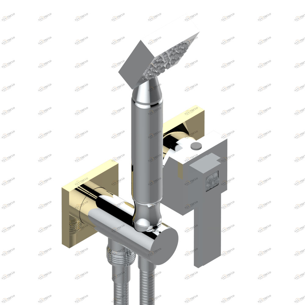 A2S-6561B Trim only for wall mixer with complete handshower on hook Thg-paris Masque de Femme, solaire Хром/золото A2S 6561B CAT.A