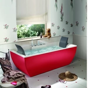 Ванна приставная Kali Color Red 170 см