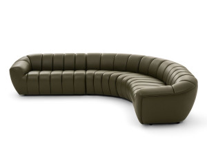 Кожаный изогнутый диван