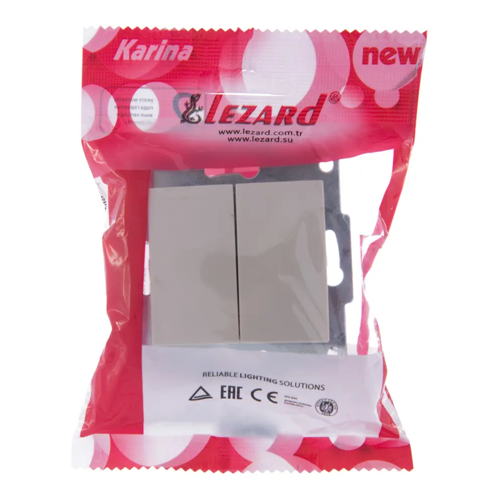 Выключатель Lezard Karina 2 клавиши цвет кремовый STLM-2185273 - Вид №5