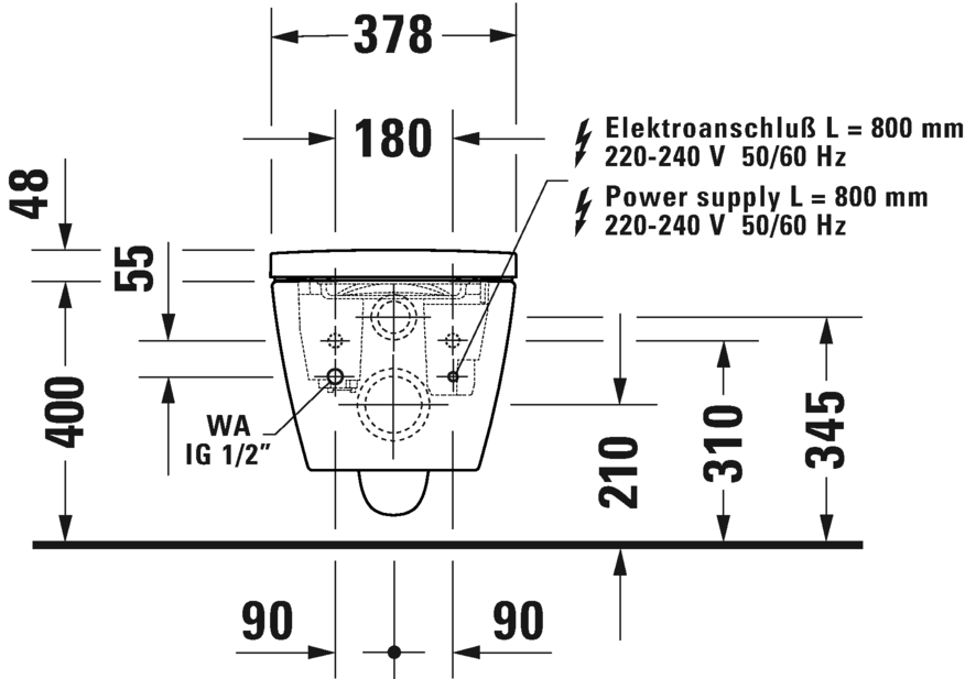 2510092000 Подвесной унитаз настенный Белый Duravit ME BY STARCK Германия - Вид №4