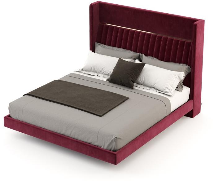 Domkapa Двуспальная кровать из бархата с высоким изголовьем  Dka27  - Вид №3