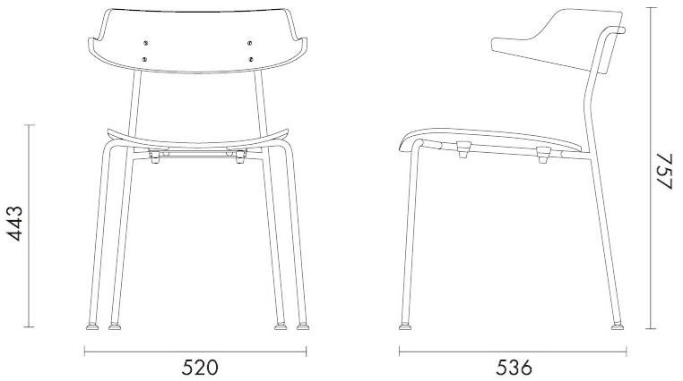 Grado Design Стул из бука с открытой спинкой Mou Mou-ch-01 - Вид №4
