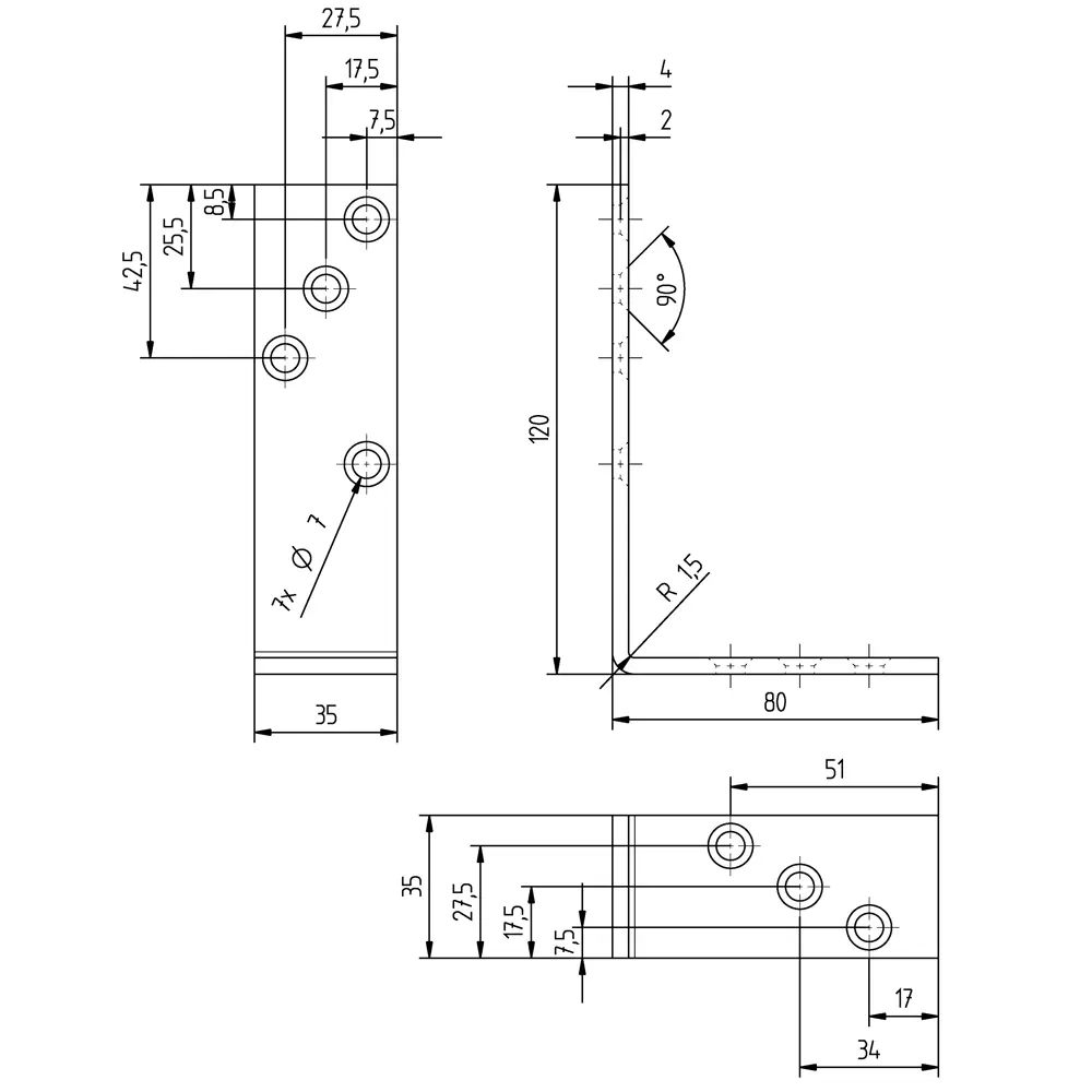 Уголок крепежный для балки 80х35х120х4 мм GAH ALBERTS STLM-2154614 - Вид №3