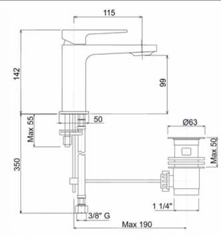 Смеситель на раковину однорычажный Cezares JUMP-LSM1-01-W0 - Вид №1