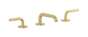 Смеситель для раковины на 3 отверстия с коротким изливом в комплекте с донным клапаном. WE ARE IB rr392is Brushed Pale Gold Brera